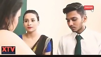 Indian Teacher Gives Back Massage To Naughty Student