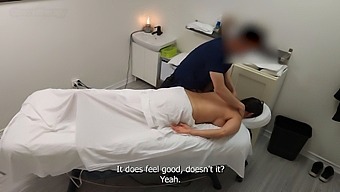 Emma Returns For A Second Session With Her Massage Therapist, Who Flirts With Her Ample Bosom And Curves!